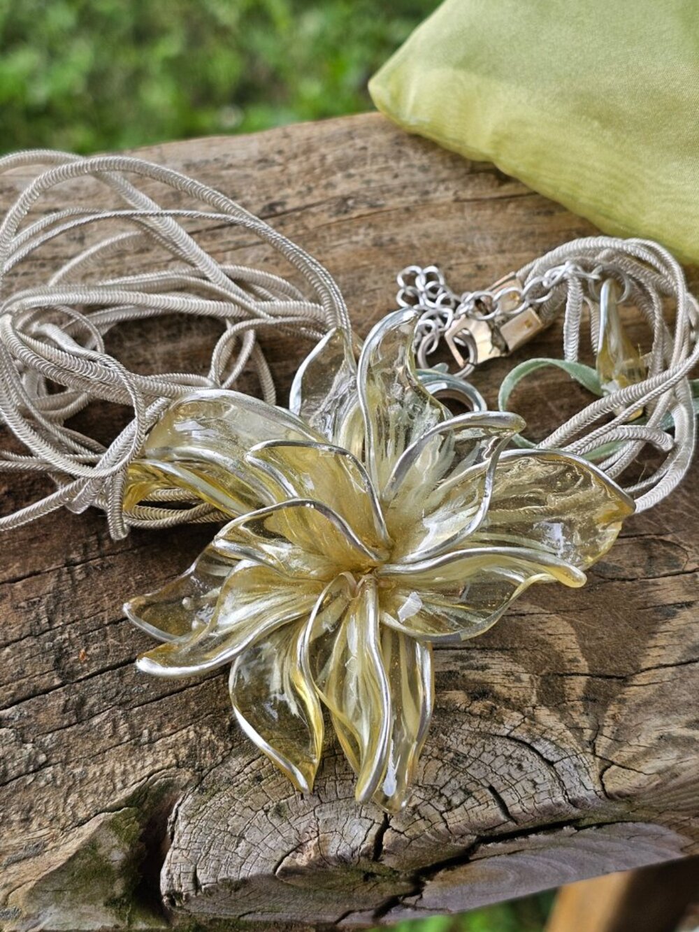 LaLo Orna Israel Jewelry Artist Flower Choker Necklace Stunning Statement Signed